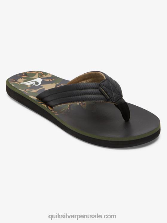 Quiksilver N8LNT613 hombres verde 1 sandalias con estampado Carver