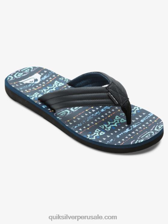 Quiksilver N8LNT616 hombres azul negro sandalias con estampado Carver