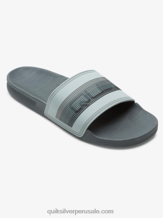 Quiksilver N8LNT687 hombres gris 1 sandalias con tira deslizante Rivi Wordmark