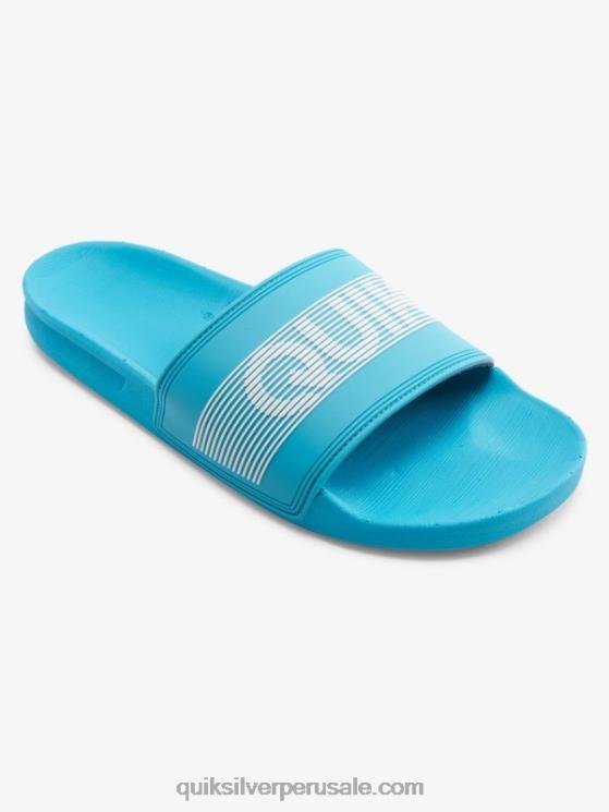 Quiksilver N8LNT692 hombres azul 1 sandalias con tira deslizante Rivi Wordmark