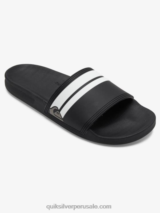 Quiksilver N8LNT760 hombres blanco negro sandalias Rivi Slide Slider