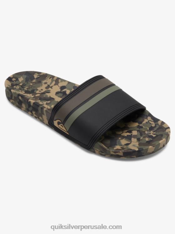 Quiksilver N8LNT761 hombres verde 2 sandalias Rivi Slide Slider
