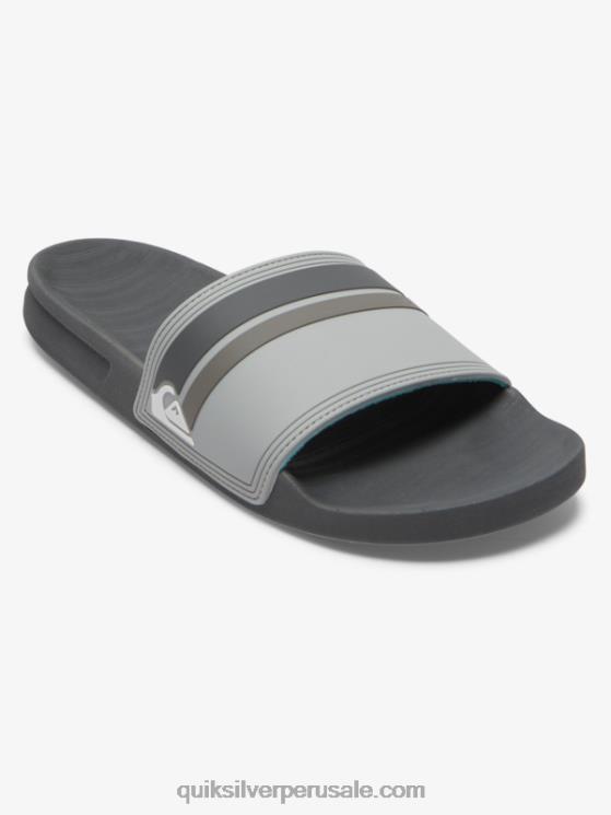 Quiksilver N8LNT762 hombres gris 2 sandalias Rivi Slide Slider