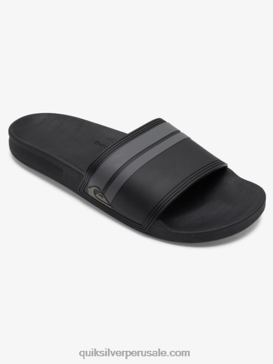Quiksilver N8LNT763 hombres Gris oscuro sandalias Rivi Slide Slider