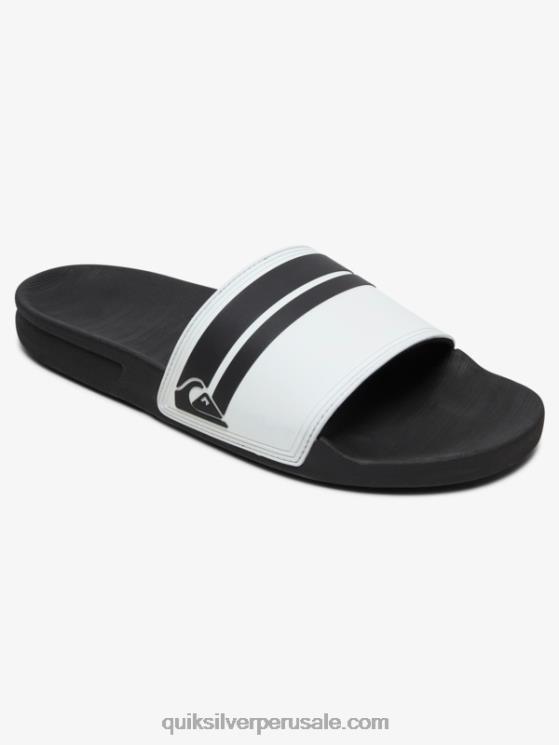 Quiksilver N8LNT765 hombres blanco negro sandalias Rivi Slide Slider