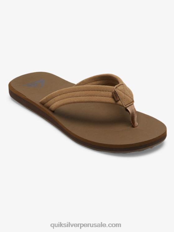 Quiksilver N8LNT874 hombres bronceado 1 sandalias carver con núcleo de ante
