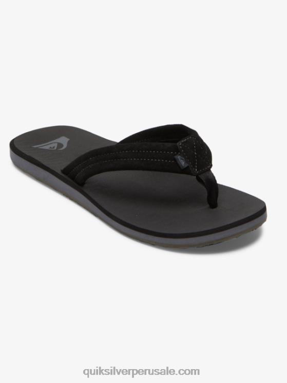 Quiksilver N8LNT879 hombres negro sandalias carver con núcleo de ante