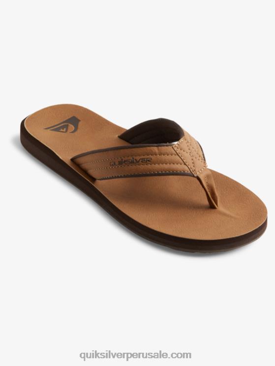 Quiksilver N8LNT912 hombres bronceado - patrón_1 sandalias carver de nubuck
