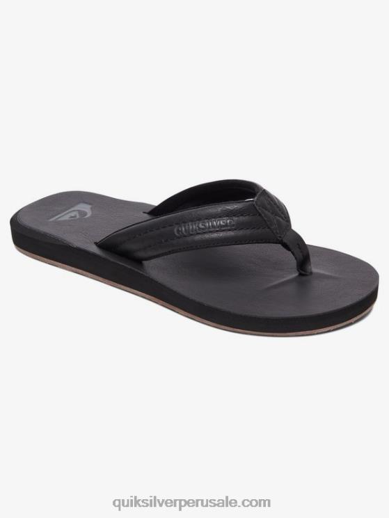 Quiksilver N8LNT913 hombres negro sólido sandalias carver de nubuck