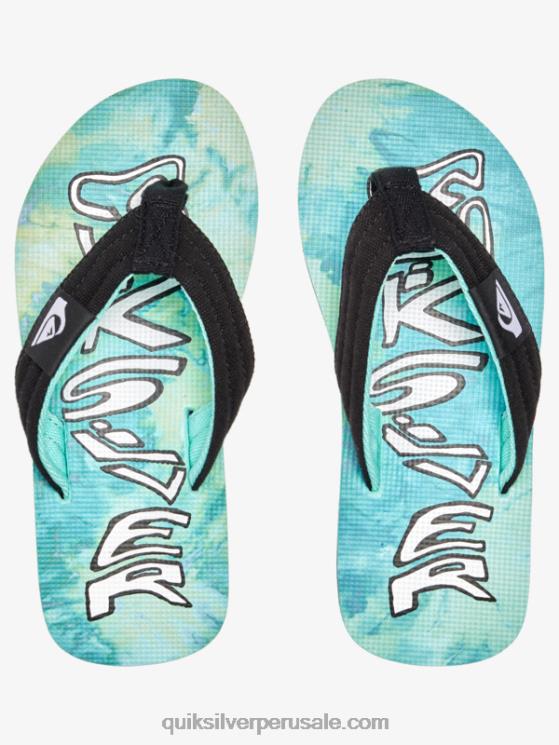 Quiksilver N8LNT1994 Niños verde/azul/amarillo 8-16 molokai sandalias layback