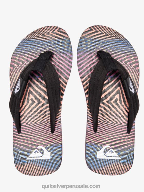 Quiksilver N8LNT1995 Niños negro/naranja/gris 8-16 molokai sandalias layback
