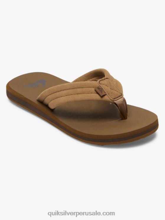 Quiksilver N8LNT2092 Niños bronceado 1 8-16 sandalias carver con núcleo de ante