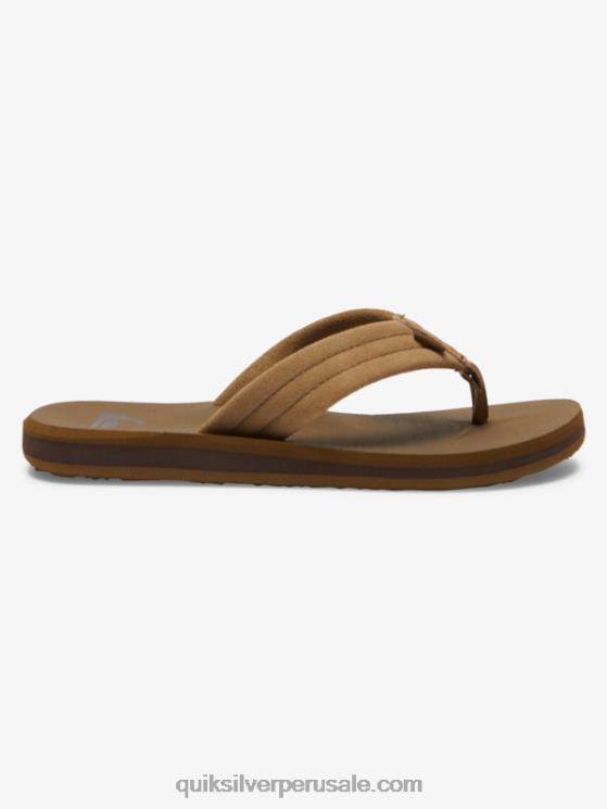 Quiksilver N8LNT2092 Niños bronceado 1 8-16 sandalias carver con núcleo de ante