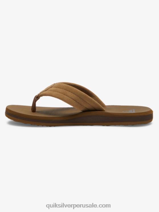 Quiksilver N8LNT2092 Niños bronceado 1 8-16 sandalias carver con núcleo de ante