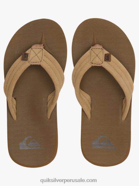 Quiksilver N8LNT2092 Niños bronceado 1 8-16 sandalias carver con núcleo de ante