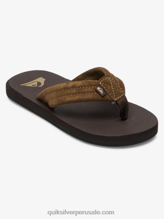 Quiksilver N8LNT2093 Niños marrón 1 8-16 sandalias carver con núcleo de ante