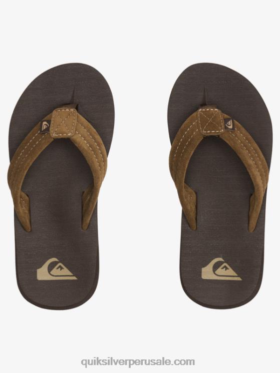 Quiksilver N8LNT2093 Niños marrón 1 8-16 sandalias carver con núcleo de ante