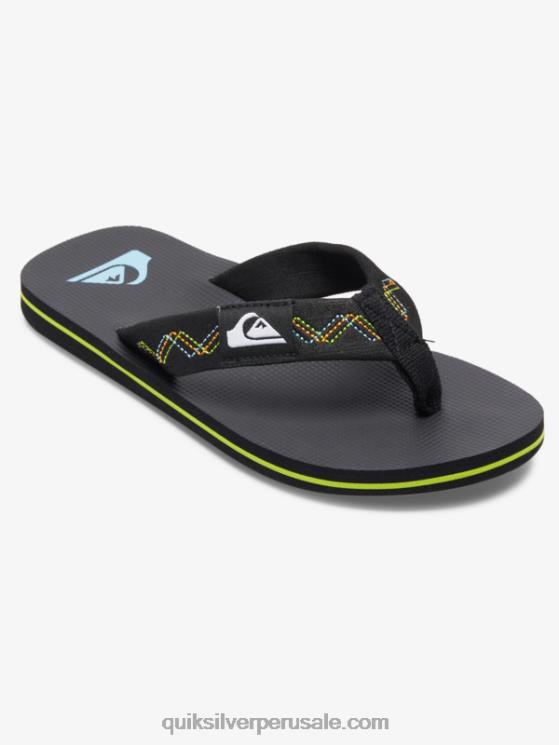 Quiksilver N8LNT2148 Niños verde negro 8-16 molokai sandalias con puntadas