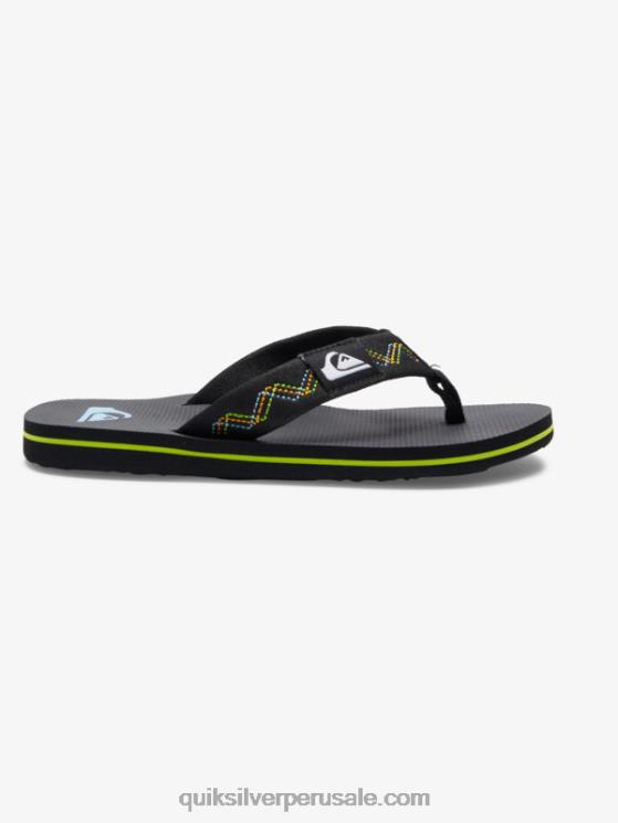 Quiksilver N8LNT2148 Niños verde negro 8-16 molokai sandalias con puntadas