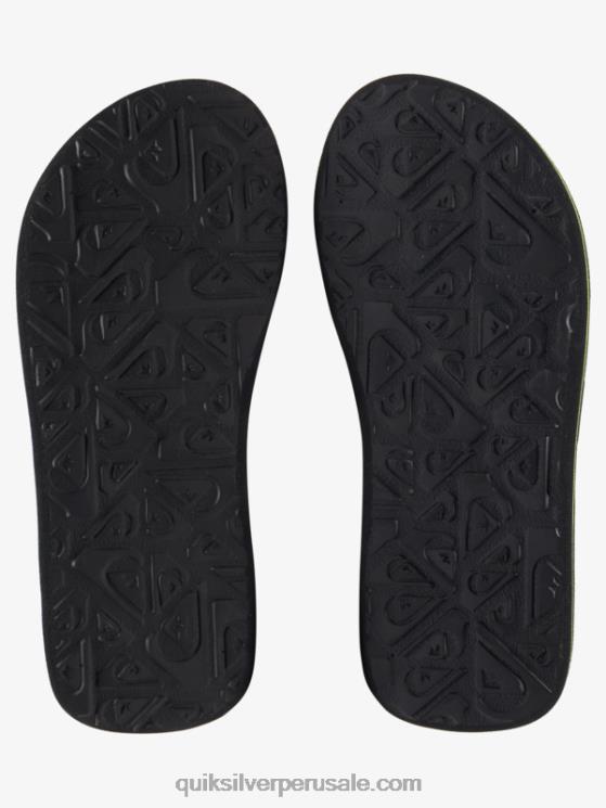 Quiksilver N8LNT2148 Niños verde negro 8-16 molokai sandalias con puntadas