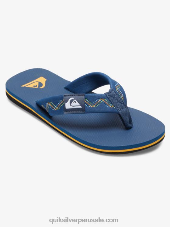 Quiksilver N8LNT2149 Niños azul 1 8-16 molokai sandalias con puntadas
