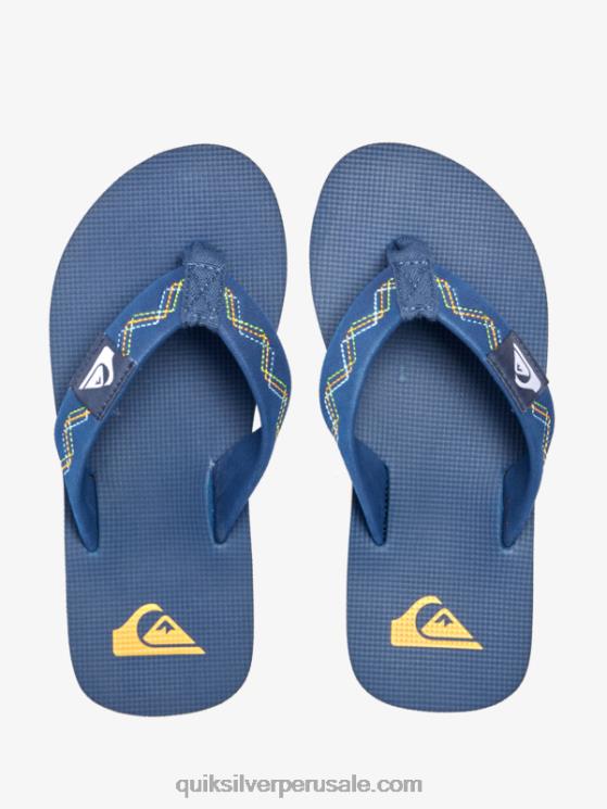 Quiksilver N8LNT2149 Niños azul 1 8-16 molokai sandalias con puntadas