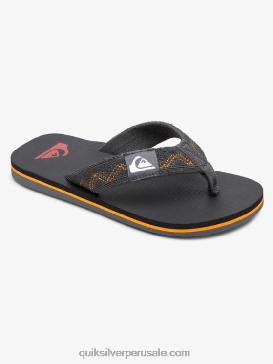 Quiksilver N8LNT2150 Niños negro/gris/amarillo 8-16 molokai sandalias con puntadas