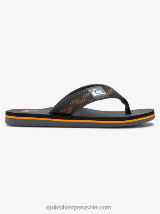 Quiksilver N8LNT2150 Niños negro/gris/amarillo 8-16 molokai sandalias con puntadas