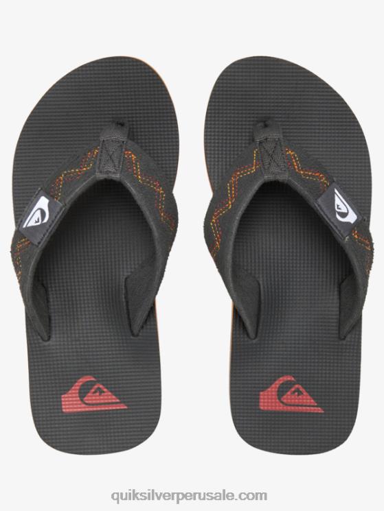 Quiksilver N8LNT2150 Niños negro/gris/amarillo 8-16 molokai sandalias con puntadas
