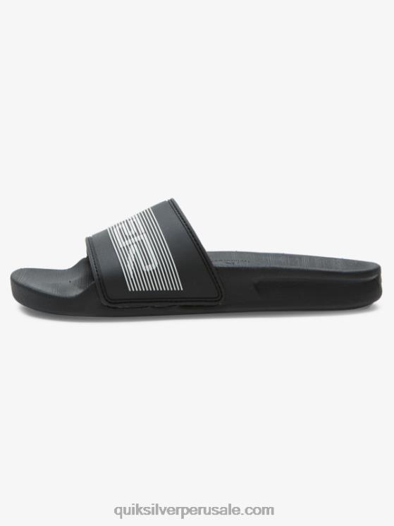 Quiksilver N8LNT2161 Niños negro 8-16 sandalias Rivi con marca denominativa