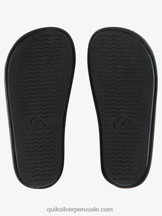 Quiksilver N8LNT2161 Niños negro 8-16 sandalias Rivi con marca denominativa