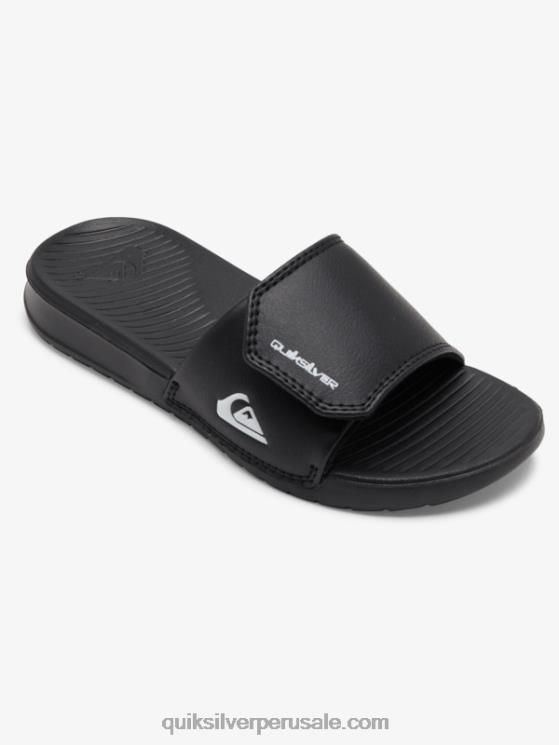 Quiksilver N8LNT2185 Niños blanco negro 8-16 controles deslizantes de ajuste de costa brillante