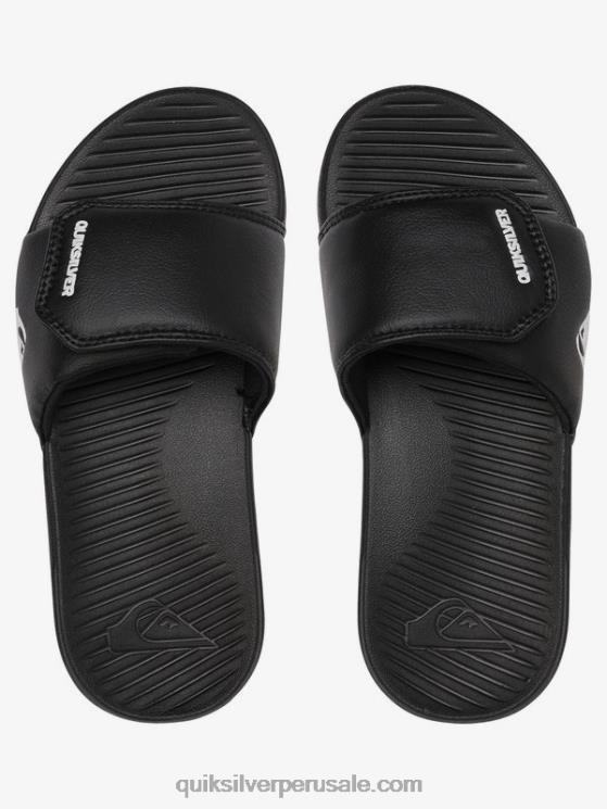 Quiksilver N8LNT2185 Niños blanco negro 8-16 controles deslizantes de ajuste de costa brillante