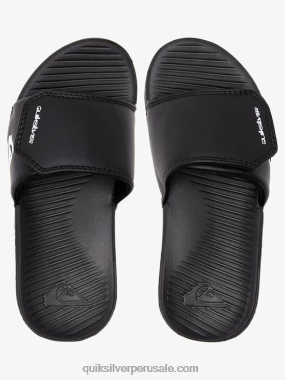 Quiksilver N8LNT2185 Niños blanco negro 8-16 controles deslizantes de ajuste de costa brillante
