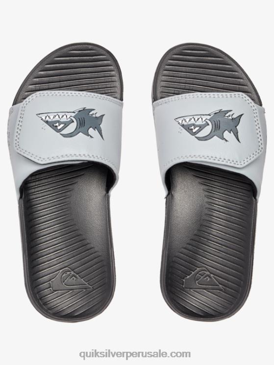 Quiksilver N8LNT2186 Niños gris 1 8-16 controles deslizantes de ajuste de costa brillante