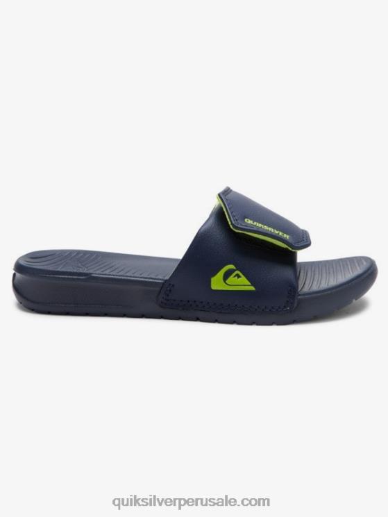 Quiksilver N8LNT2187 Niños azul verde 8-16 controles deslizantes de ajuste de costa brillante