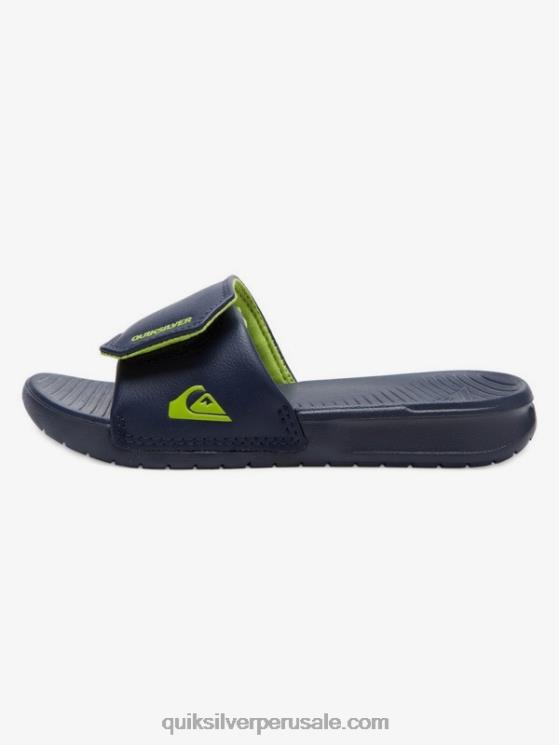 Quiksilver N8LNT2187 Niños azul verde 8-16 controles deslizantes de ajuste de costa brillante
