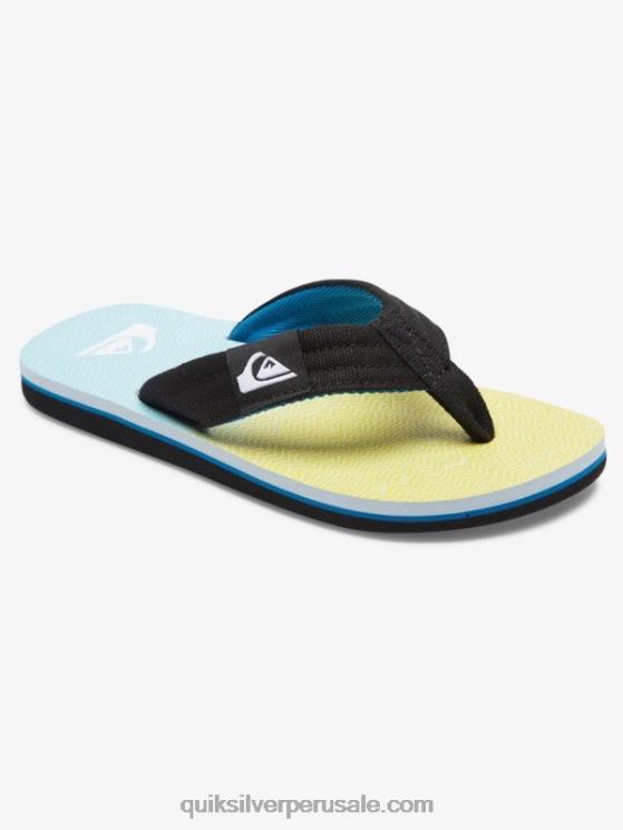 Quiksilver N8LNT2252 Niños azul amarillo Sandalia básica niño molokai layback 8-16