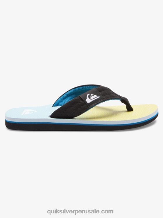 Quiksilver N8LNT2252 Niños azul amarillo Sandalia básica niño molokai layback 8-16