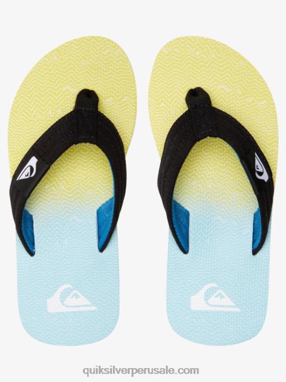 Quiksilver N8LNT2252 Niños azul amarillo Sandalia básica niño molokai layback 8-16