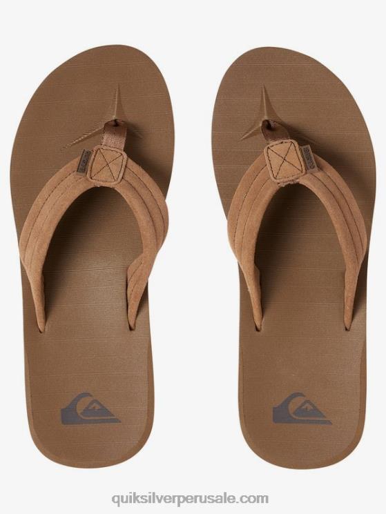 Quiksilver N8LNT2282 Niños bronceado - sólido 8-16 sandalias carver de piel de ante