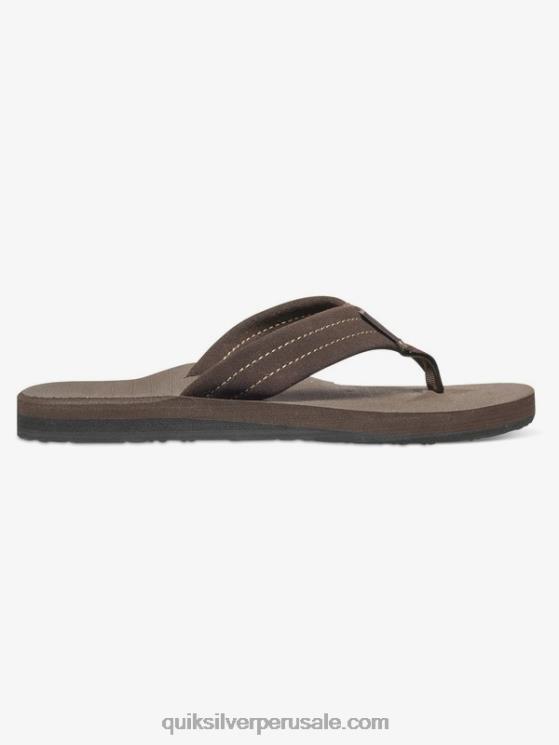 Quiksilver N8LNT2283 Niños demitasse - sólido 8-16 sandalias carver de piel de ante