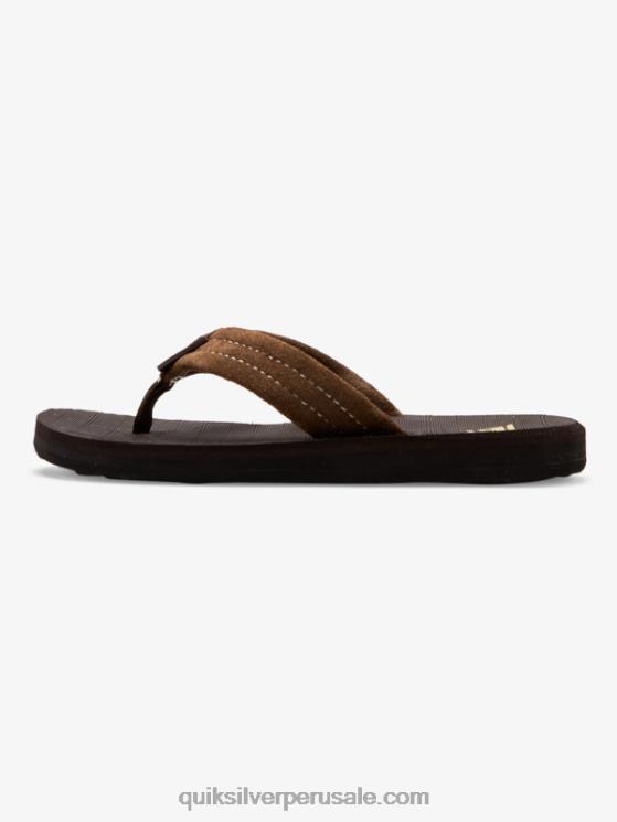 Quiksilver N8LNT2283 Niños demitasse - sólido 8-16 sandalias carver de piel de ante